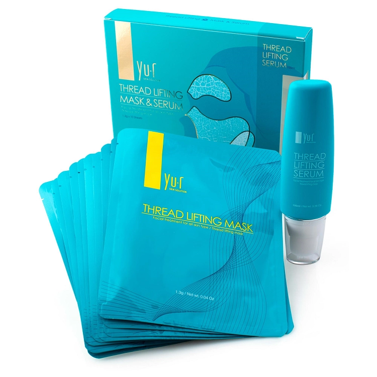 Лифтинг комплекс для лица на основе нитевых масок Yu.R Thread Lifting Mask (гель+10 масок)