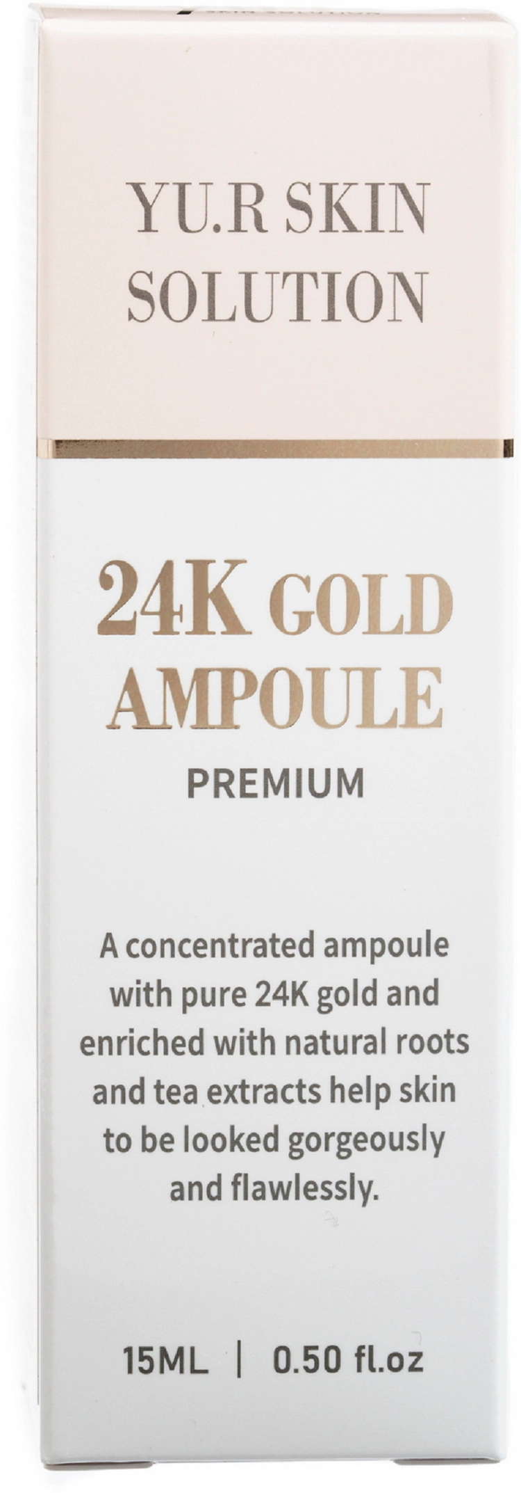 Увлажняющая ампульная сыворотка для лица с коллоидным золотом 24К и стимулирующим фитокомплексом Yu.R Premium Gold Ampoule, 15 мл