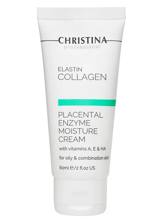 Elastin Collagen Placental Enzyme Moisture Cream with vitamins A, E & HA for oily skin – Увлажняющий крем с витаминами A, E и гиалуроновой кислотой для жирной кожи «Эластин, коллаген, плацентарный фермент», 60 мл