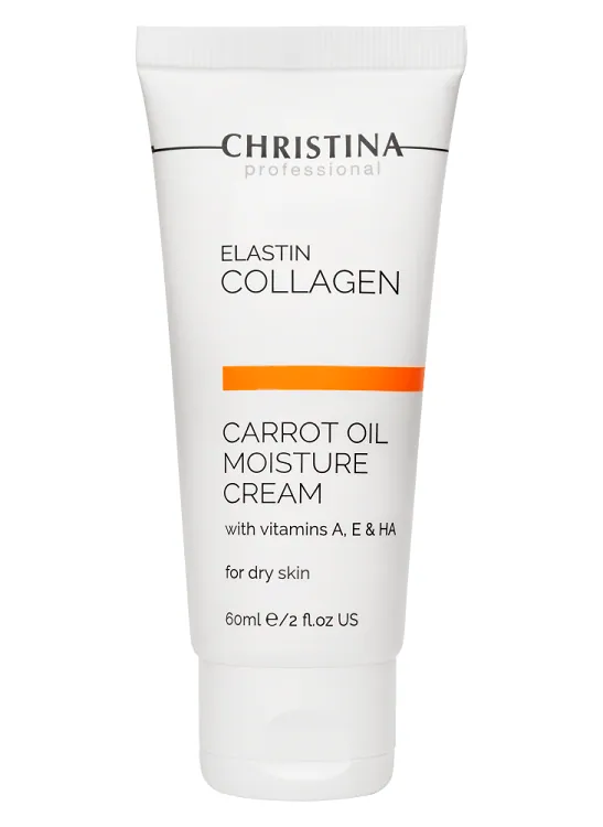 Elastin Collagen Carrot Oil Moisture Cream with Vitamins A, E & HA for dry skin – Увлажняющий крем с витаминами A, E и гиалуроновой кислотой «Эластин, коллаген, морковное масло» для сухой кожи, 60 мл