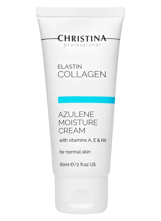 Elastin Collagen Azulene Moisture Cream with Vitamins A, E & HA for normal skin – Увлажняющий крем с витаминами A, E и гиалуроновой кислотой для нормальной кожи «Эластин, коллаген, азулен», 60 мл