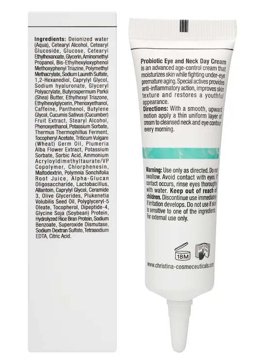 Unstress Probiotic Day Cream Eye & Neck SPF 8 – Дневной крем пробиотического действия для кожи вокруг глаз и шеи SPF 8, 30 мл