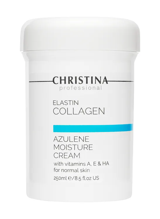 Elastin Collagen Azulene Moisture Cream with Vit. A, E & HA for normal skin – Увлажняющий крем с витаминами A, E и гиалуроновой кислотой для нормальной кожи «Эластин, коллаген, азулен», 250 мл