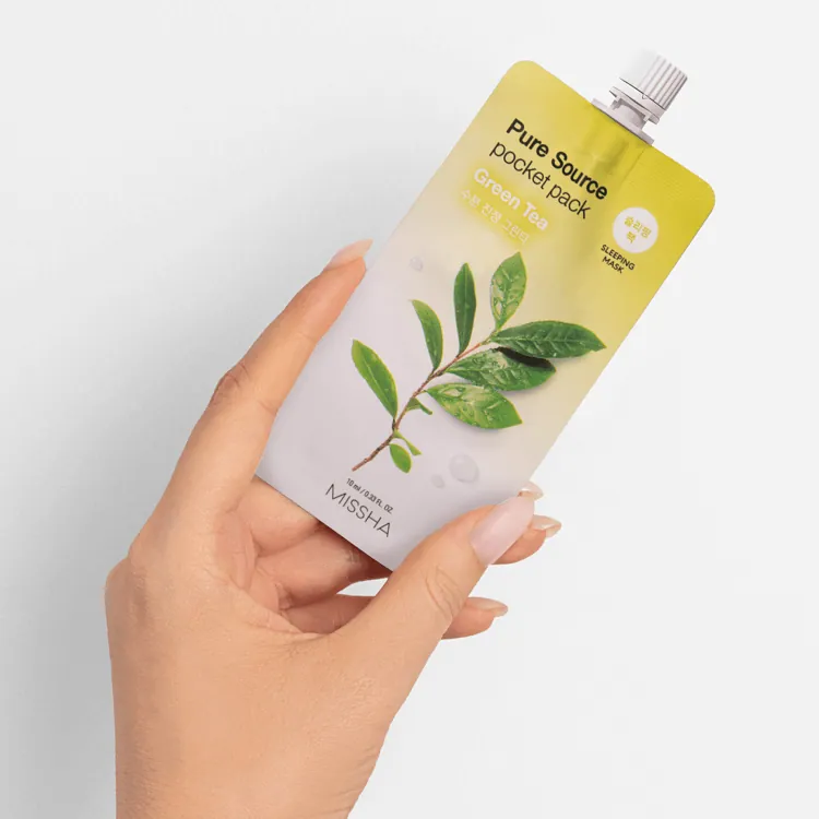 Pure Source Pocket Pack Green Tea - Маска кремовая ночная с экстрактом зелёного чая, 10 мл