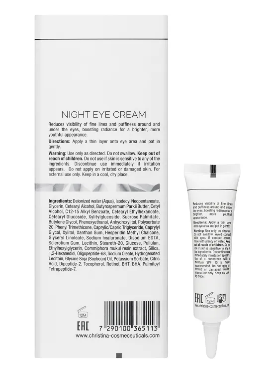 Illustrious Night Eye Cream – Омолаживающий ночной крем для кожи вокруг глаз, 15 мл