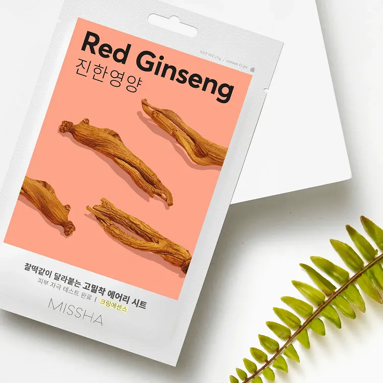 Airy Fit Sheet Mask Red Ginseng - Маска для лица питательная с экстрактом красного женьшеня для истощённой кожи, 19 г