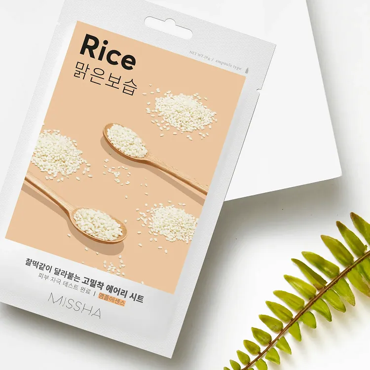 Airy Fit Sheet Mask Rice - Маска для лица освежающая с экстрактом риса для огрубевшей тусклой кожи, 19 г