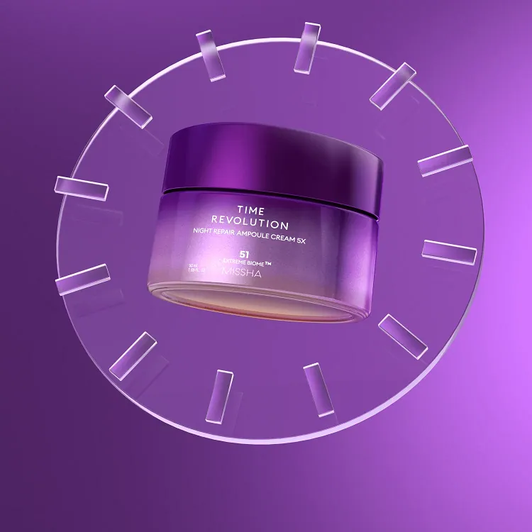 Time Revolution Night Repair Ampoule Cream 5X - Антивозрастной крем для лифтинга и сияния лица, 50 мл