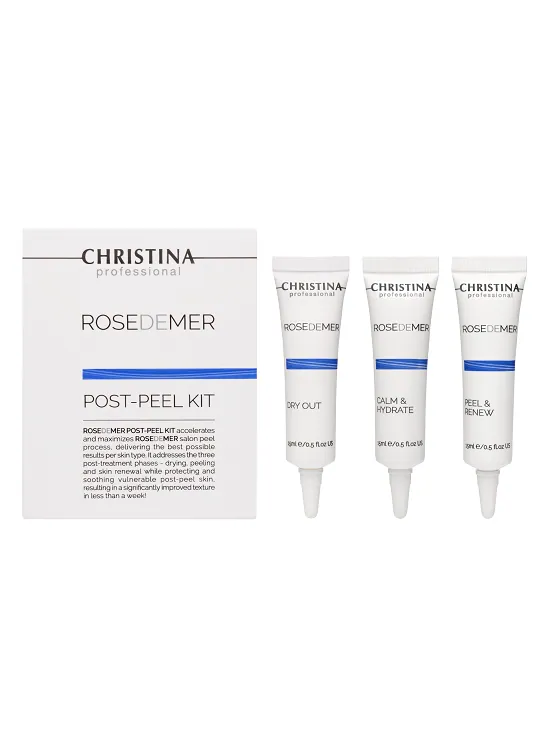 Rose de Mer Post Peel Kit – Набор для постпилингового ухода Подсушивающая сыворотка, 15 мл + Успокаивающая и увлажняющая сыворотка, 15 мл + Отшелушивающая и обновляющая крем-маска, 15 мл