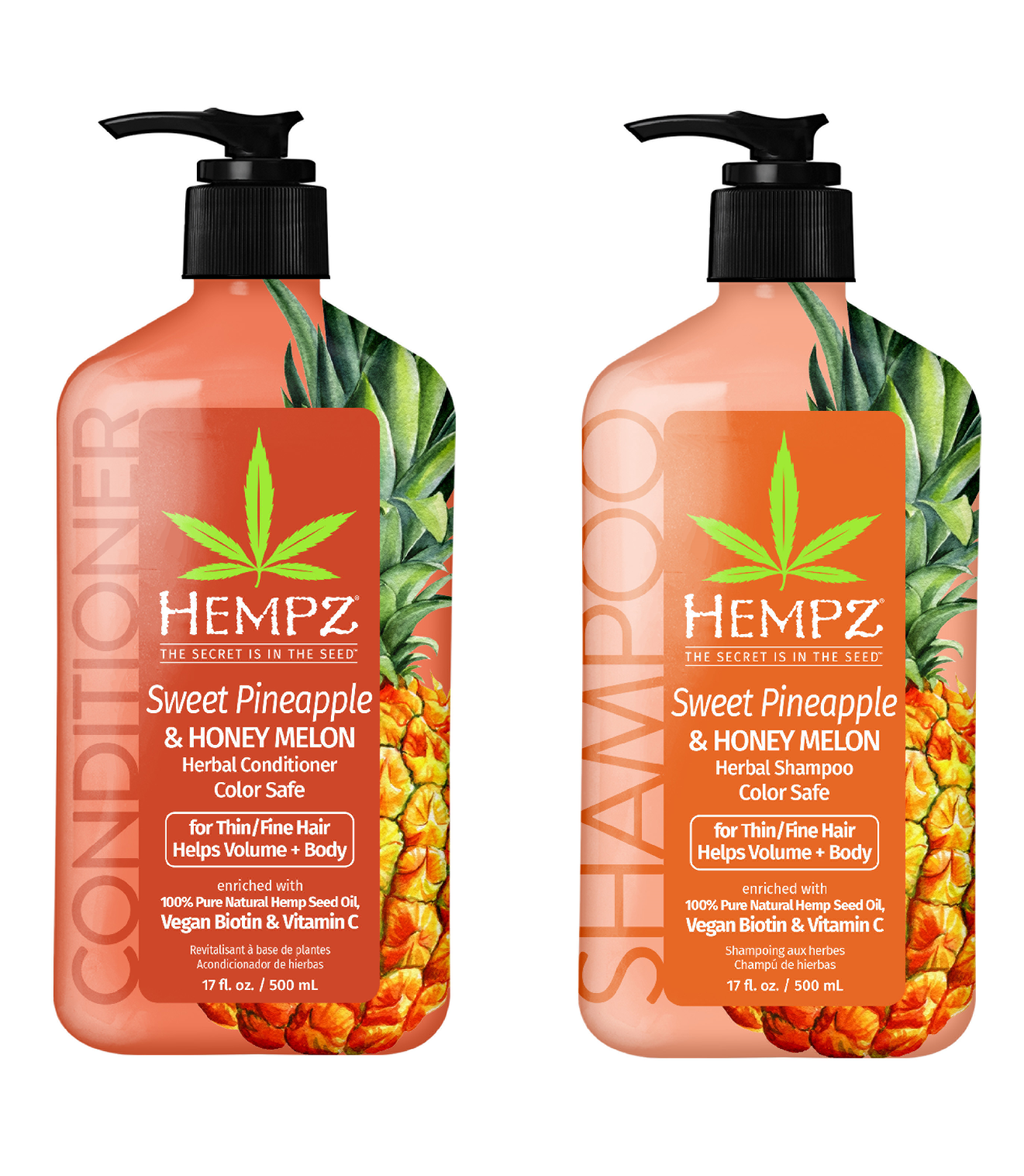 Набор уход для волос Ананас и Медовая Дыня: Кондиционер (500ml), Шампунь (500ml)