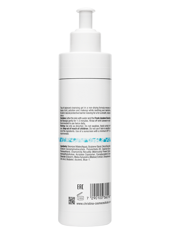 Fresh Azulene Cleansing Gel for delicate & reddish skin – Очищающий гель для чувствитетельной кожи, 300 мл