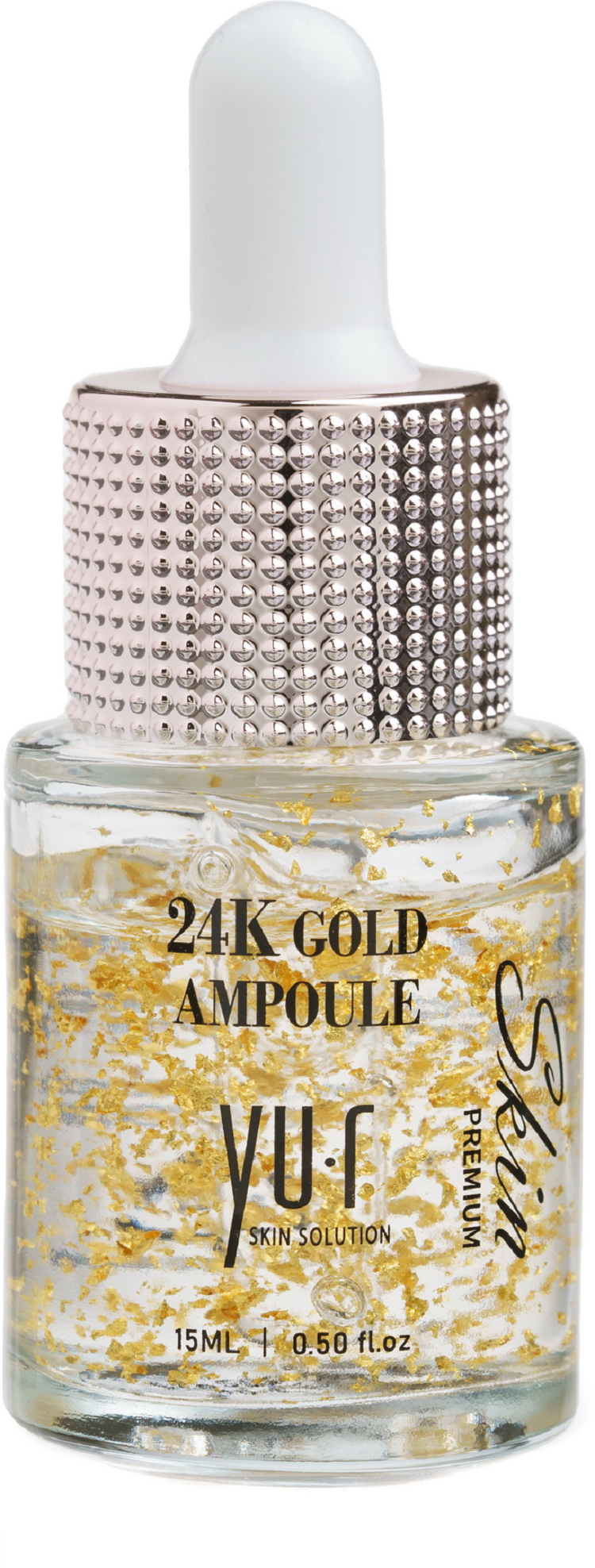 Увлажняющая ампульная сыворотка для лица с коллоидным золотом 24К и стимулирующим фитокомплексом Yu.R Premium Gold Ampoule, 15 мл
