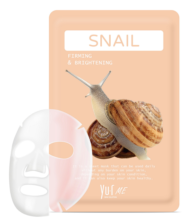 Тканевая маска для лица с фильтратом улиточного секрета Yu.R Me Snail Sheet Mask, 1 шт