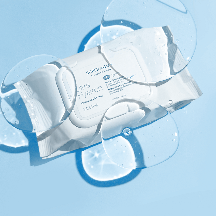 Super Aqua Ultra Hyalron Cleansing Oil Wipes - Салфетки для снятия макияжа очищающие, с маслами и гиалуроновой кислотой, 30 шт