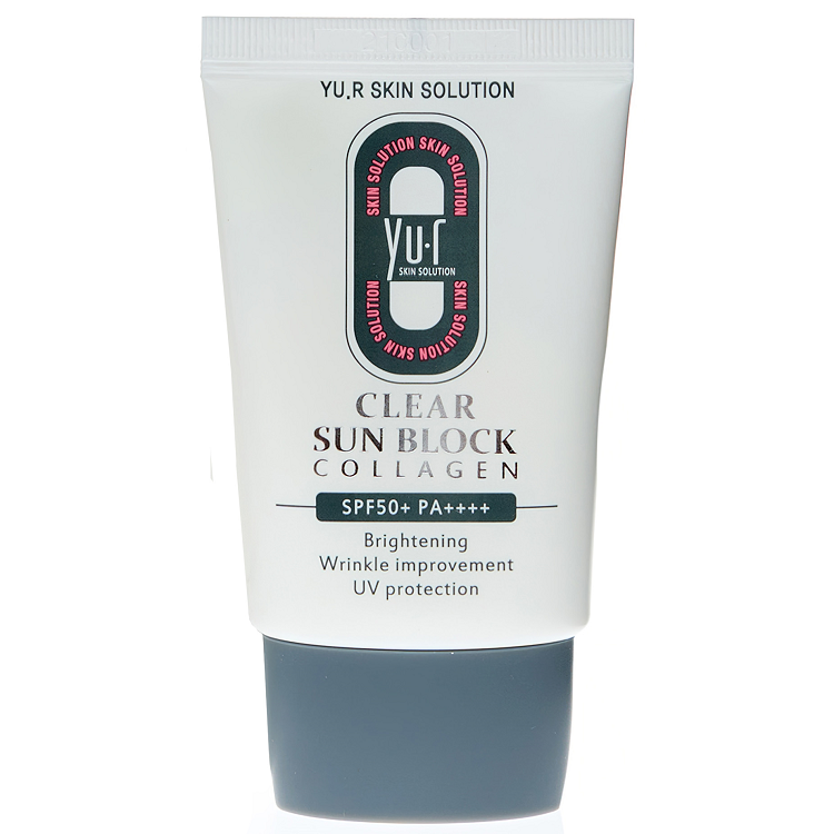 Солнцезащитный крем для лица Yu.R Clear Sun Block Collagen SPF 50+, 30 мл