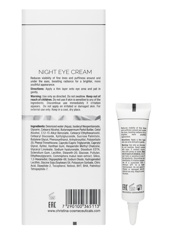 Illustrious Night Eye Cream – Омолаживающий ночной крем для кожи вокруг глаз, 15 мл