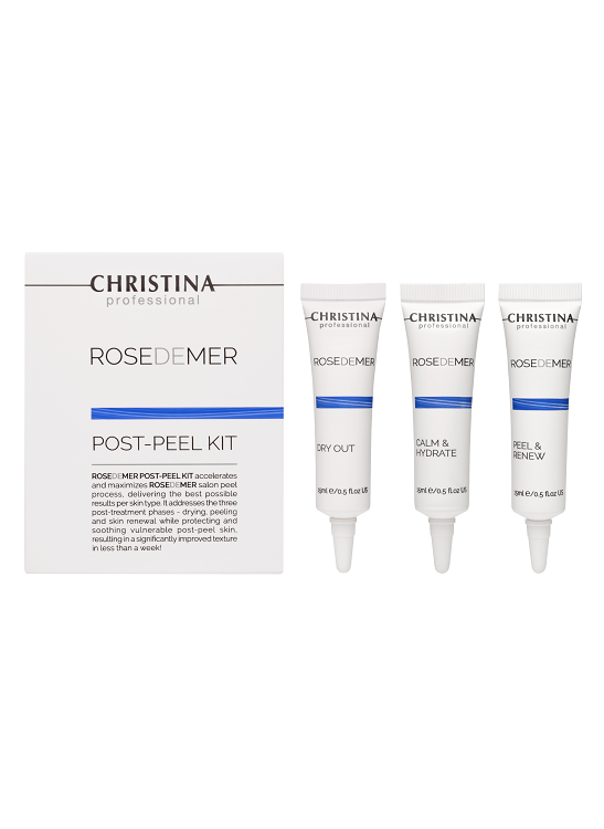 Rose de Mer Post Peel Kit – Набор для постпилингового ухода Подсушивающая сыворотка, 15 мл + Успокаивающая и увлажняющая сыворотка, 15 мл + Отшелушивающая и обновляющая крем-маска, 15 мл